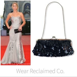 Glitzy Formal Black Sequin Clutch / Purse / Bag